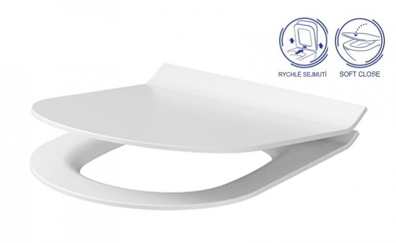Cersanit CITY OVAL SLIM WC sedátko, duroplast, SoftClose, antibakteriálne, biele (K98-0146)